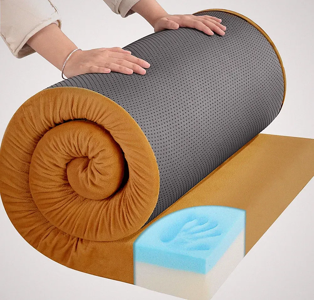 3" Thick Waterproof Memory Foam Camping Mattress - Portable Roll-Up Pad
