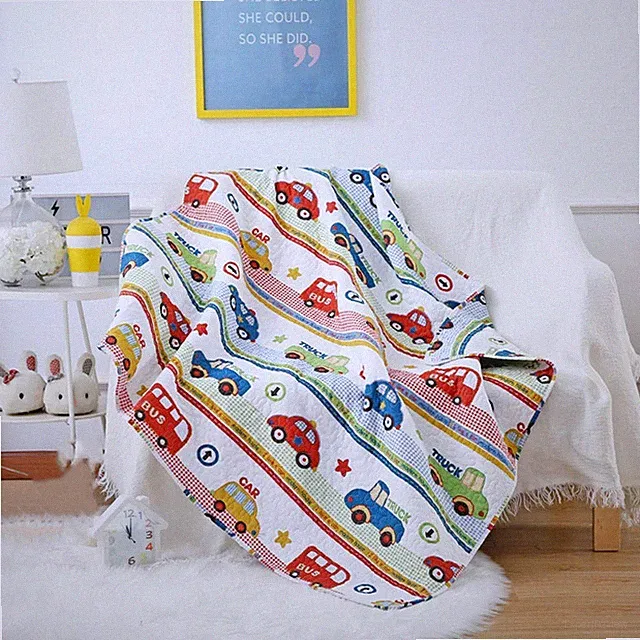 ABREEZE Coverlet Quilt Bedspread Mini-car Summer 43*51 inches