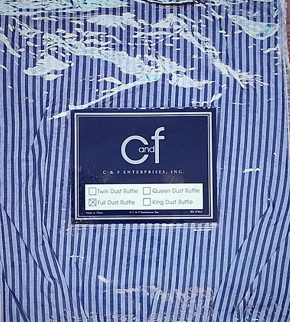 C&F Enterprises ~ 54" x 76" Full Size ~ Blue Stripe ~ Atlantic Isle ~ Bed Skirt