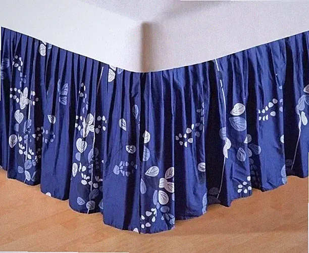 C&F Enterprises ~ 60" x 80" Queen Size ~ BLUE GENEVA ~ Dust Ruffle ~ Bed Skirt