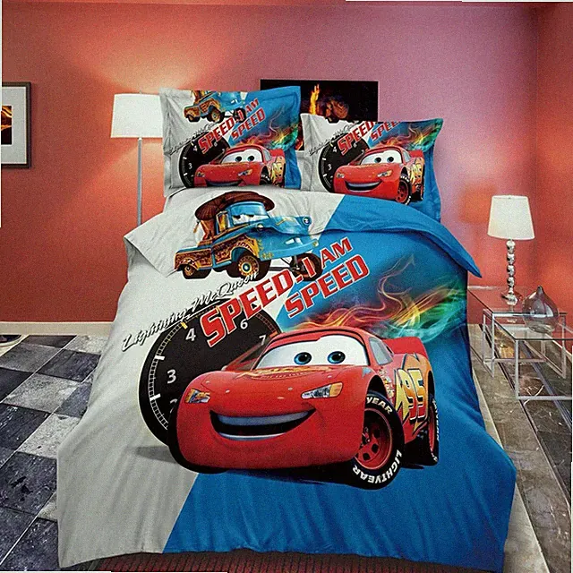 Cars McQueen Single Size Bed Duvet Quilt Cover Set Pillow Case Doona Cover Set