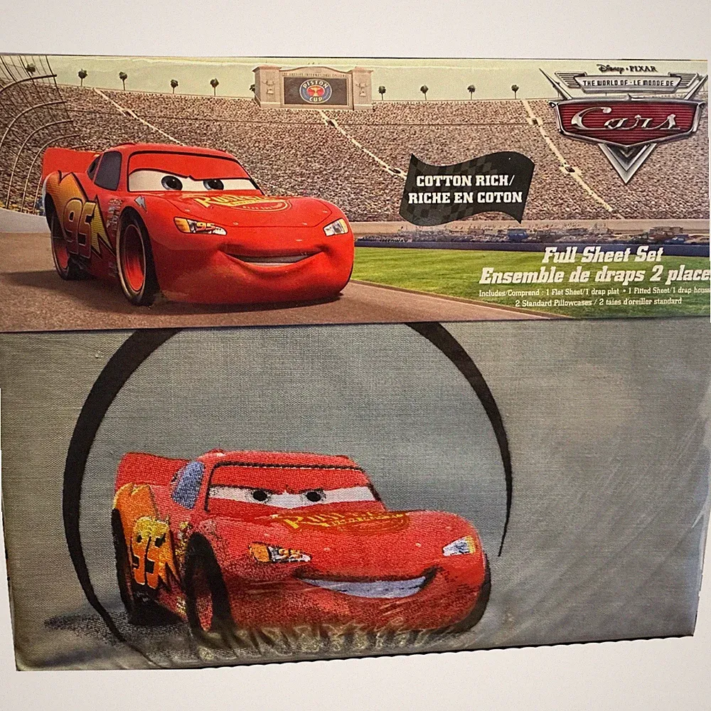 Disney Pixar Cars 2 Full Sheet Set for Kids - 4 Pieces Multicolor Bedding Set