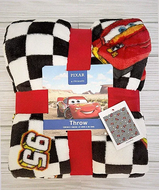 Disney Pixar Cars Lightning McQueen Plush Throw Blanket *Primark*-NEW
