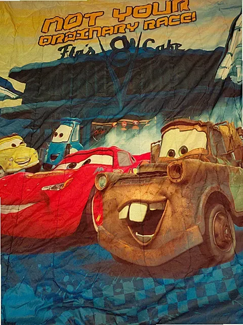 Disney Pixar Cars Twin Size Comforter Lightning McQueen Bedspread Reversible