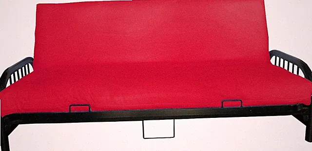 Full Size Futon Mattress Covers, Covering Bed Protector, Polyester Poplin, Red