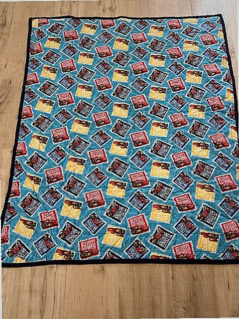 Handmade Quilted Blanket Pixar Cars Lightening McQueen Buddies to the Finish