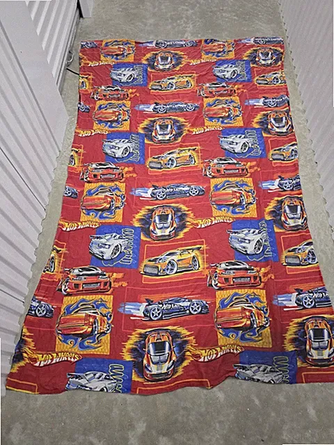 Hot Wheels Twin Flat Sheet Bedding Cars Kids Red