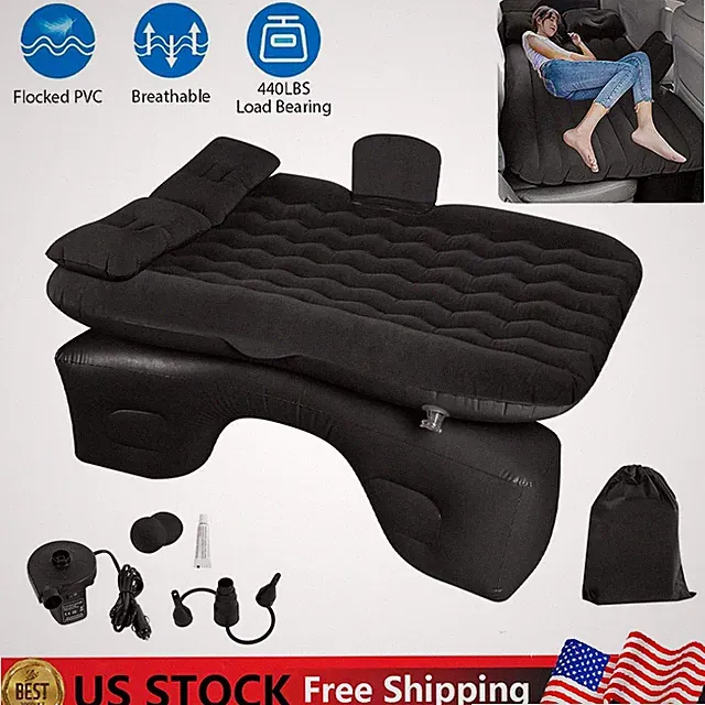 Inflatable Car Bed Air Mattress Back Seat Portable Travel Camping Sleep Pad SUV