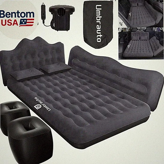 Inflatable Car Mattress Bed: SUV Camping Air Bed for Truck Backseat with Pump &