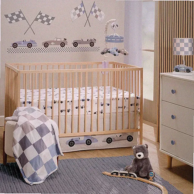 Little Racer 3-Piece Cars/Transportation Baby Crib Bedding Set