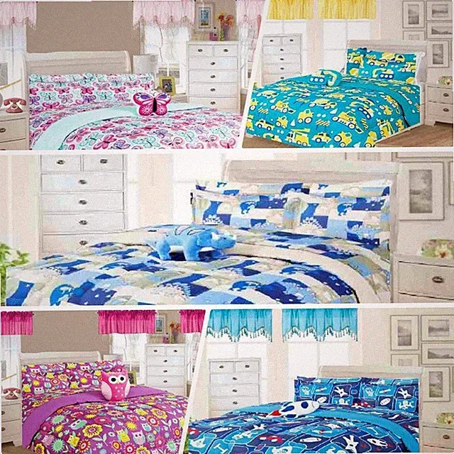 NEW BEDROOM KID BED IN A BAG COMFORTER SHEET COMPLETE BEDDING SET TWIN FULL SIZE