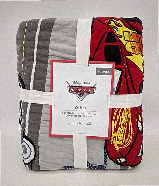 Pottery Barn Disney and Pixar Cars Toddler Quilt~36x50” NEW