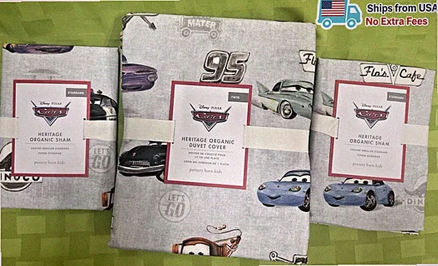 Pottery Barn Kids Disney and Pixar Cars Heritage Organic Duvet Cover & Shams