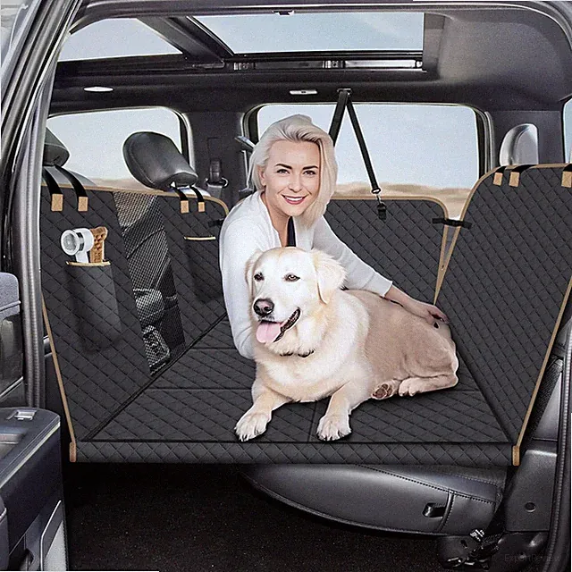 Premium Dog Car Seat Cover - Hammock Style for Trucks & SUVs, Black