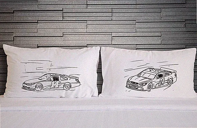 Race Car Pillow Case Set TC 220 Cotton Pillow Covers auto racing
