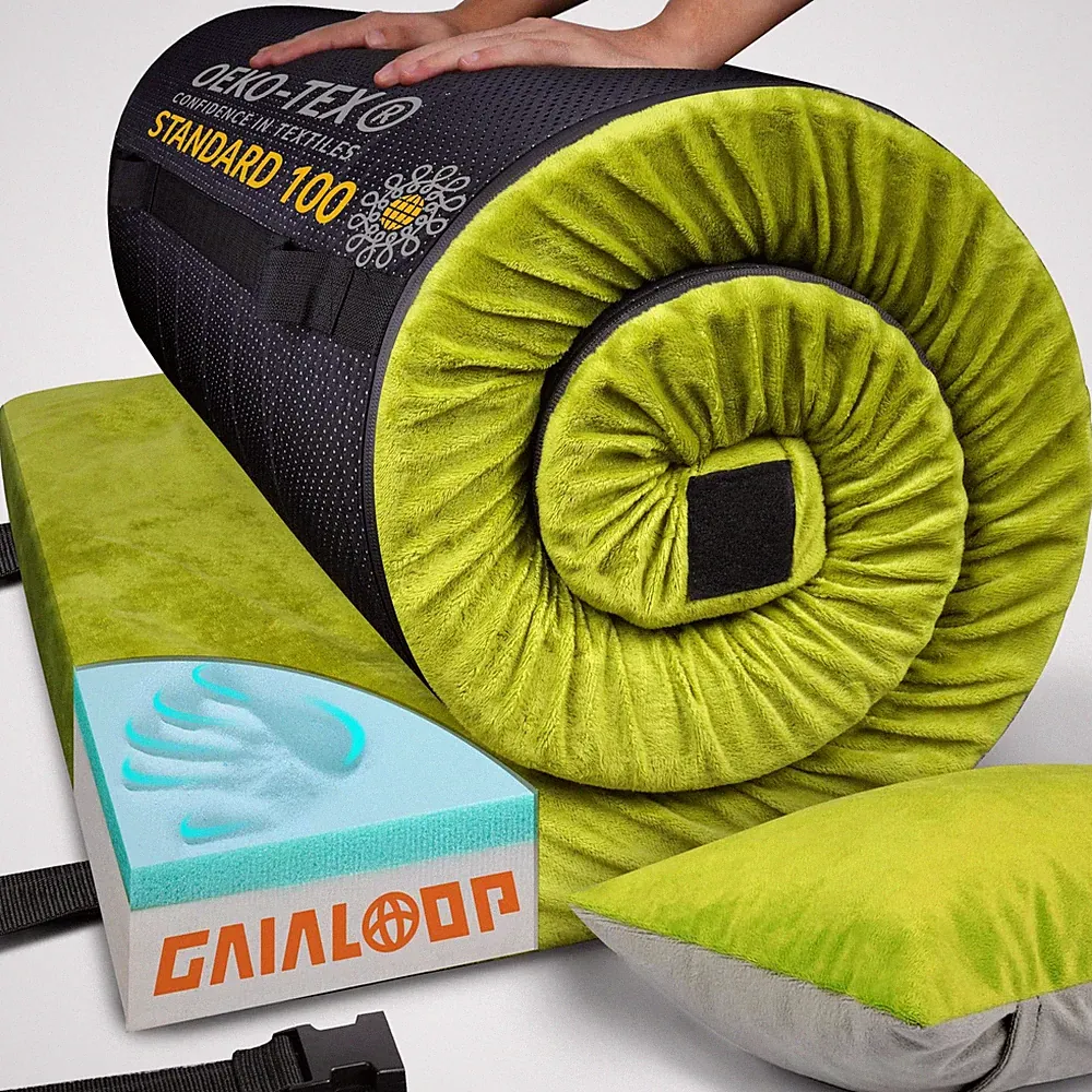 Thick Memory Foam Camping Mattress Sleeping Pad [Car/Tent/Cot] 3" Portable Fl...