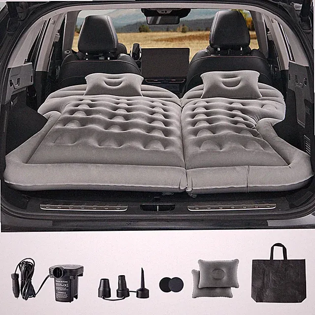 Universal SUV Air Mattress Rear Trunk Car Inflatable Airbed w/ Pump Charging Cab